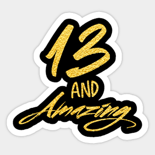 13 and Amazing 13 Year Old 13th Birthday Official Teenager Sticker